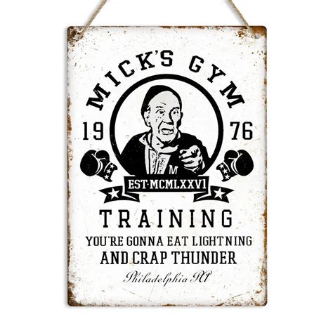 Micks Gym Vintage Retro Metal Tin Sign Plaque Decor Mighty 